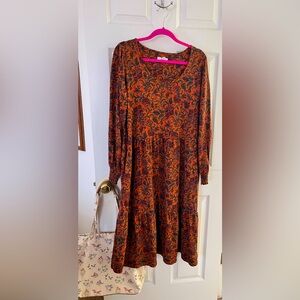 Canyon Retreat orange floral dress